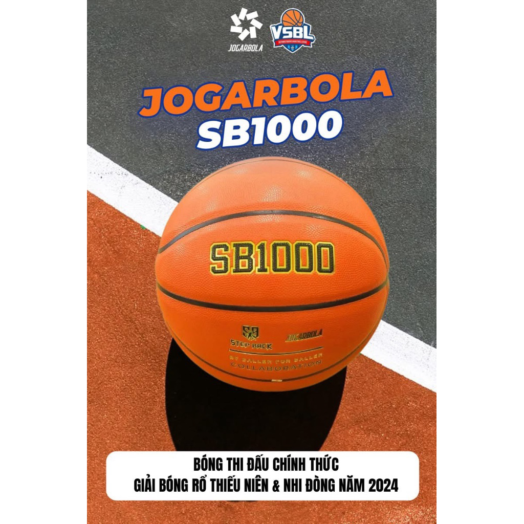 Bóng rổ SB1000 giải VSBL size 7 Stepback x Jogarbola - Bền bỉ và chuyên nghiệp cho mọi sân đấu