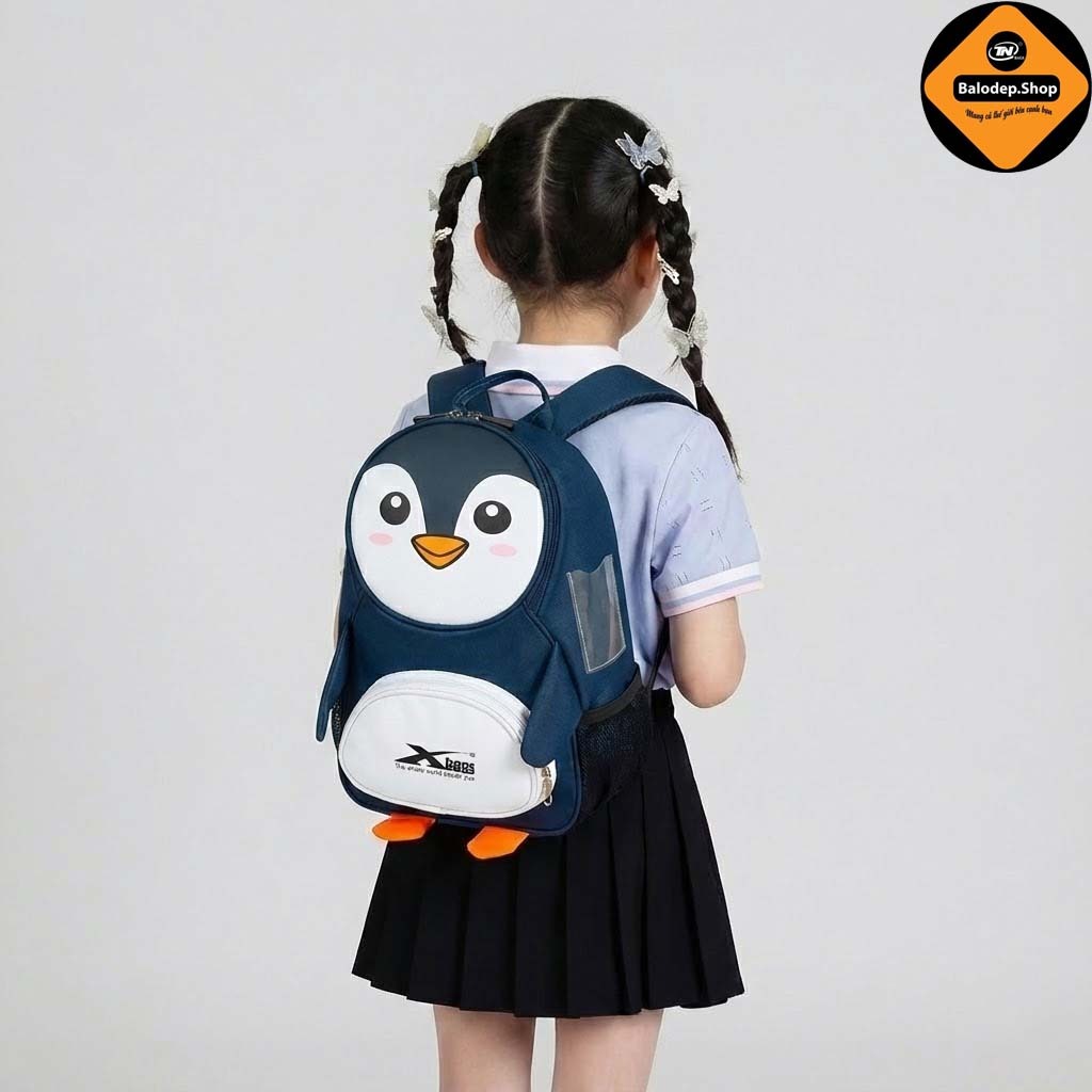 Balo Học Sinh Mầm Non Xbags Penguin XB 3019 – Balo Chim Cánh Cụt Siêu Dễ Thương, Chống Thấm Cao Cấp!