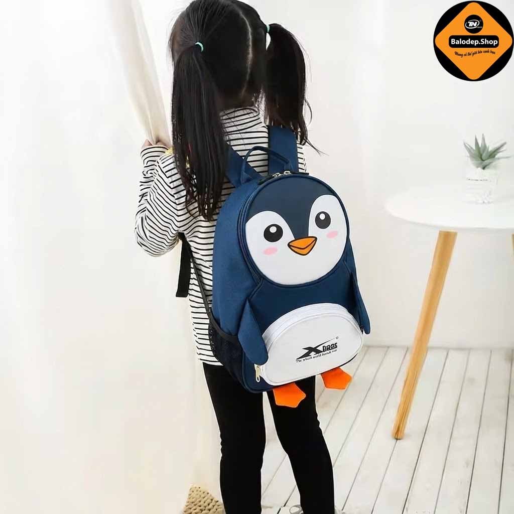 Balo Học Sinh Mầm Non Xbags Penguin XB 3019 – Balo Chim Cánh Cụt Siêu Dễ Thương, Chống Thấm Cao Cấp!