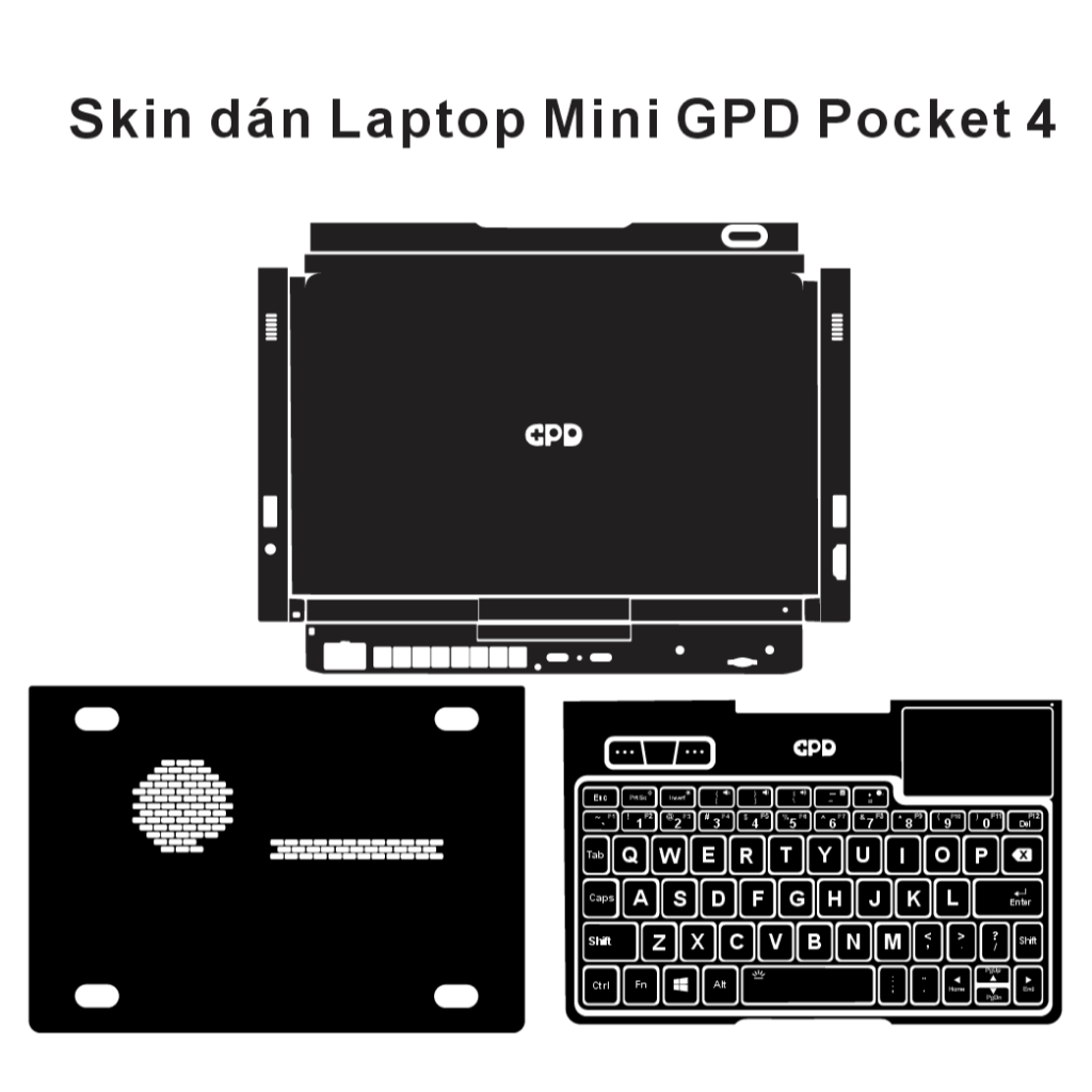 Skin dán GPD Pocket 4 in hình theo yêu cầu | Miếng dán 4 lớp chống xước Laptop mini