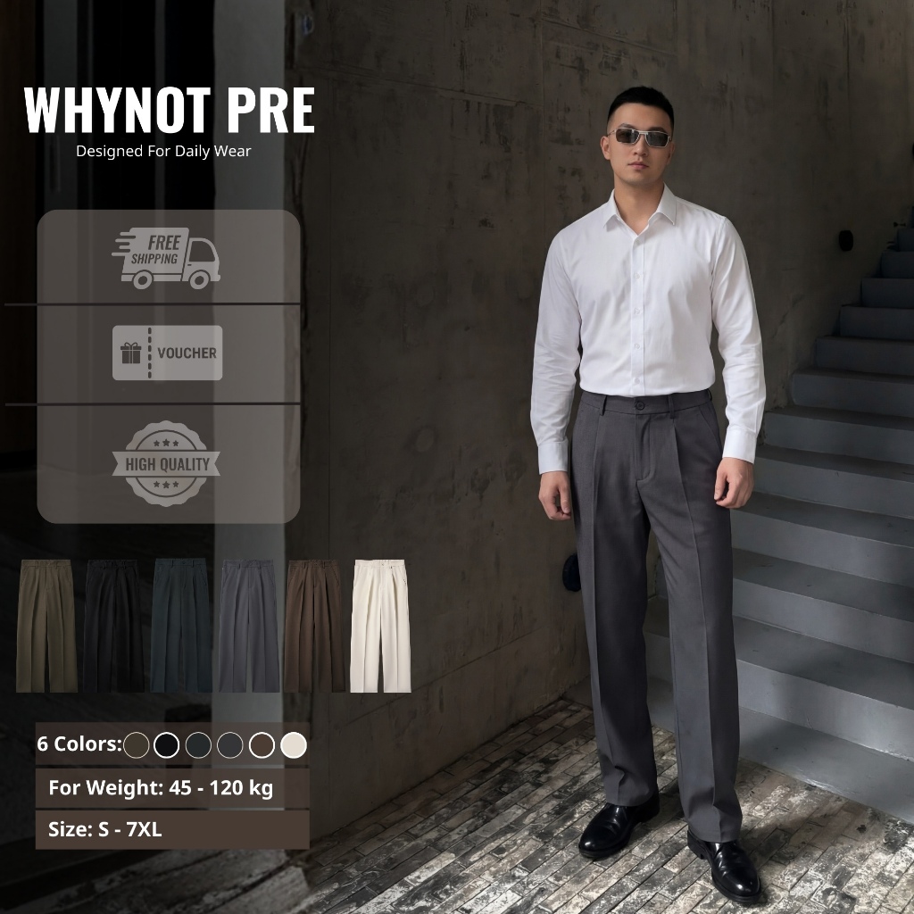 Quần Âu Nam Quần Âu Suông Xám - WHYNOT PREMIUM - Form suông Xám CẠP ...