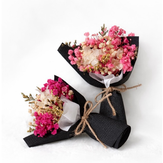 Bó Hoa Khô Mini Tone Đỏ N05 - Quà Tặng Valentine, Sinh Nhật, Kỷ Niệm Nhỏ Xinh Ý Nghĩa