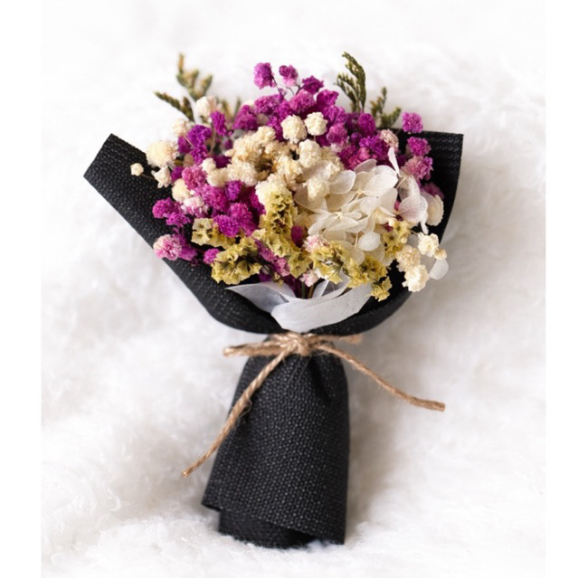 Bó Hoa Khô Mini Tone Đỏ N05 - Quà Tặng Valentine, Sinh Nhật, Kỷ Niệm Nhỏ Xinh Ý Nghĩa