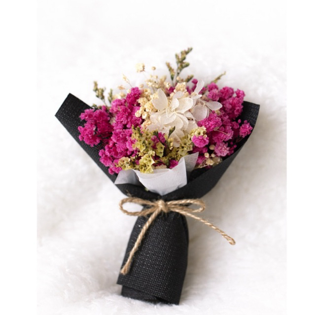Bó Hoa Khô Mini Tone Đỏ N05 - Quà Tặng Valentine, Sinh Nhật, Kỷ Niệm Nhỏ Xinh Ý Nghĩa