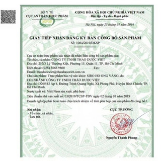 siro ho ong vàng hộp 30 gói