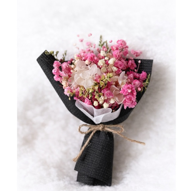 Bó Hoa Khô Mini Tone Đỏ N05 - Quà Tặng Valentine, Sinh Nhật, Kỷ Niệm Nhỏ Xinh Ý Nghĩa