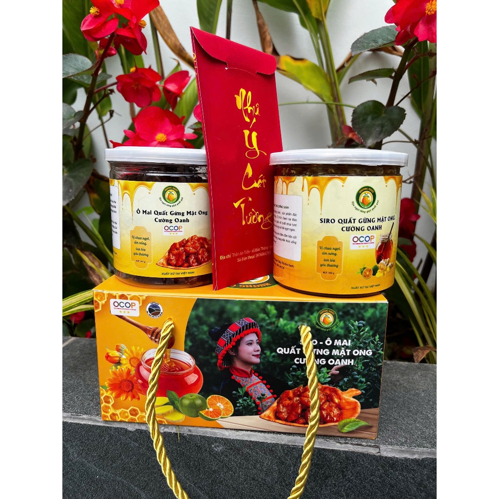 Hộp Quà Quất Gừng Mật Ong OCOP – Siro & Ô Mai Quất – Quà Biếu Lịch Sự