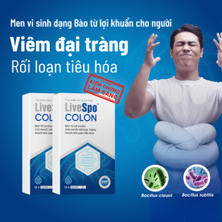 LiveSpo Colon(10 ống) - Men vi sinh chứa bào tử lợi khuẩn dùg cho viêm đại tràng, tiêu chảy, táo bón