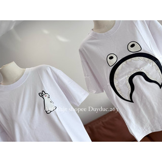 Áo Thun In Hình Thỏ Lệ Trắng Đôi Chất Cotton Thời Trang Nam Nữ Form Rộng Trẻ Trung