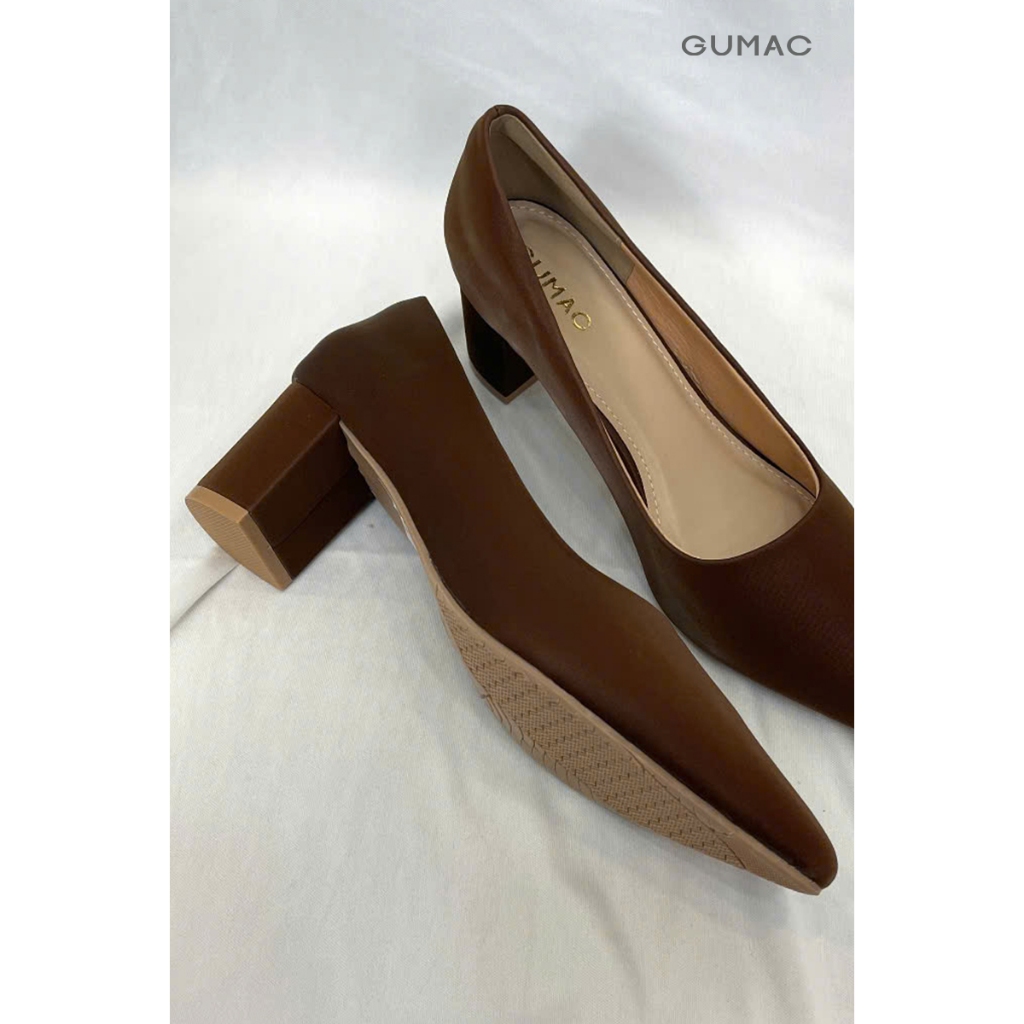 Giày Cao Gót GUMAC Dáng Cơ Bản Trơn Dễ Phối Đồ GF12070