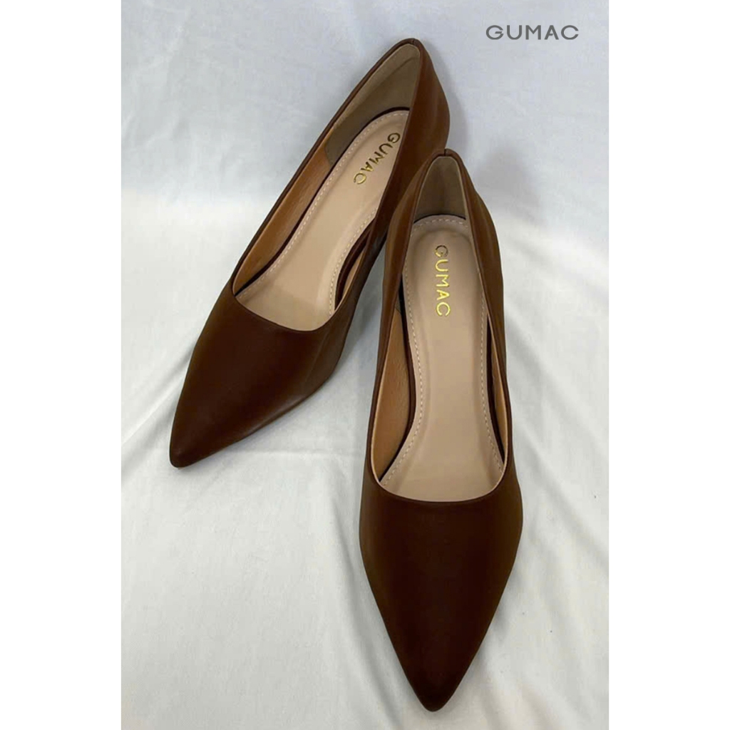 Giày Cao Gót GUMAC Dáng Cơ Bản Trơn Dễ Phối Đồ GF12070