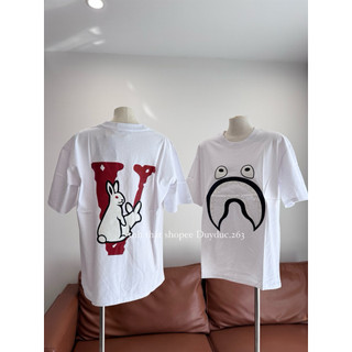 Áo Thun In Hình Thỏ Lệ Trắng Đôi Chất Cotton Thời Trang Nam Nữ Form Rộng Trẻ Trung