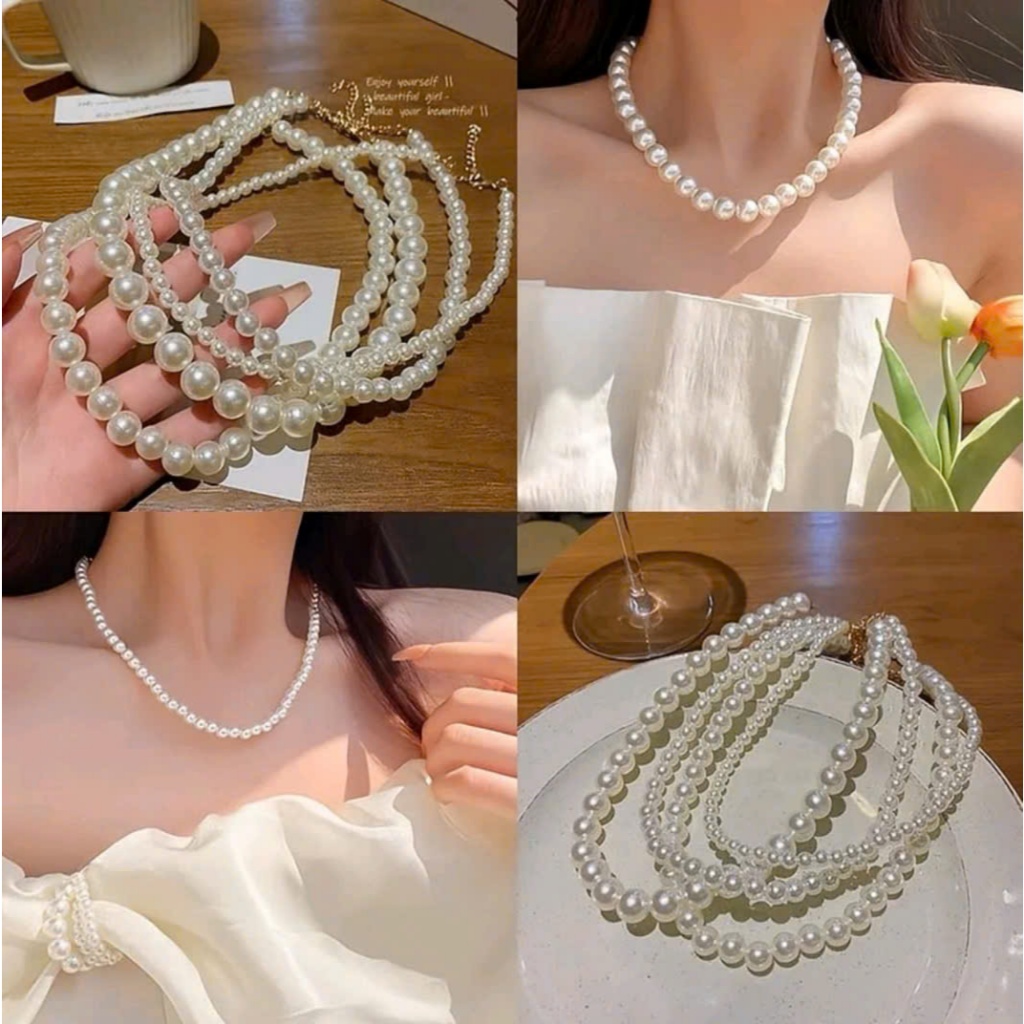 Vòng cổ ngọc trai mặc áo dài, đi tiệc, đi chơi