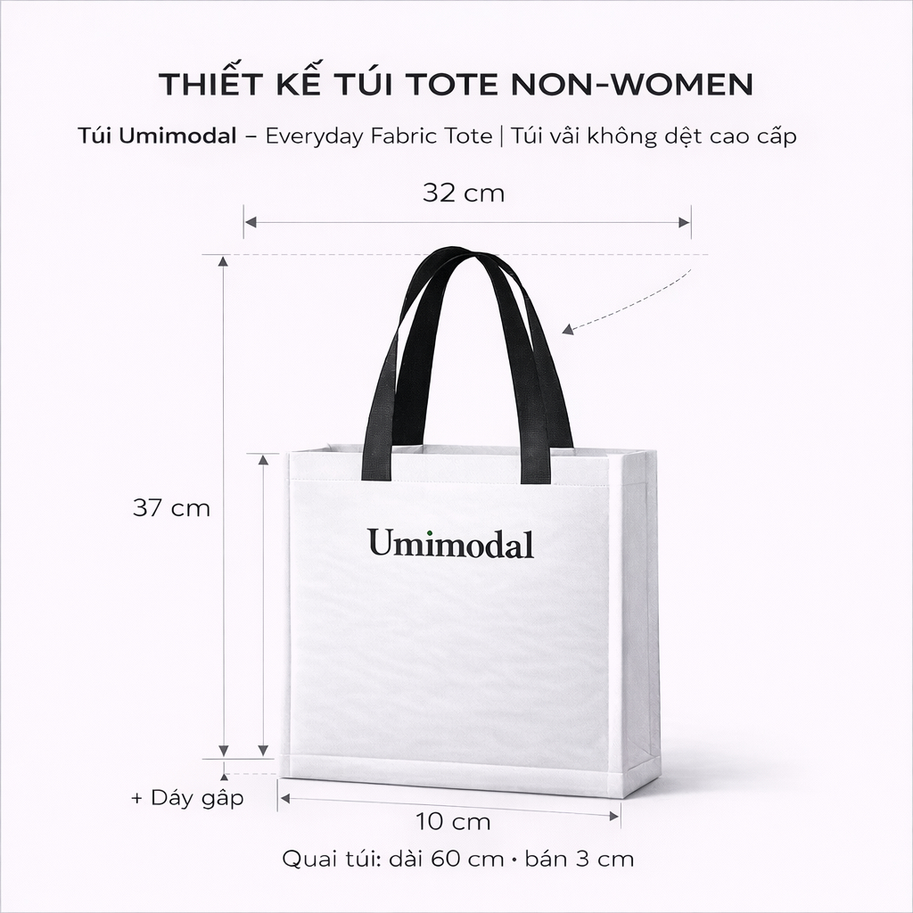 Túi vải không dệt PP cao cấp màu Trắng, Tiện lợi, chống thấm nước.