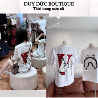 Áo Thun In Hình Thỏ Lệ Trắng Đôi Chất Cotton Thời Trang Nam Nữ Form Rộng Trẻ Trung