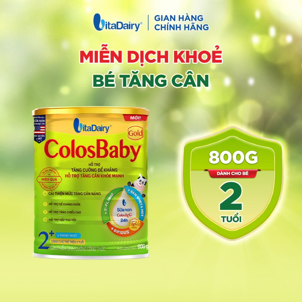 Sữa bột ColosBaby Gold cải tiến 2+ trẻ trên 2 tuổi – Bổ sung dinh dưỡng cho bé – Lon 800g
