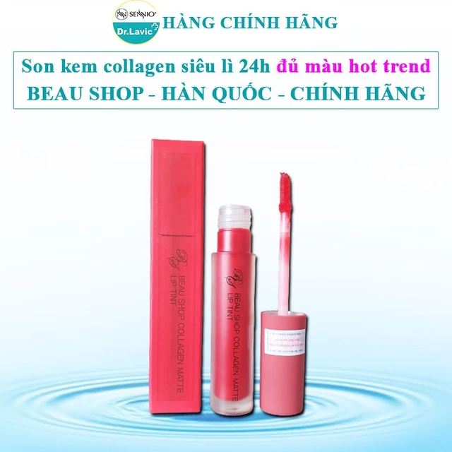 Son kem siêu lì Beau Shop hàn quốc son kem lifcollagen matte liptint beaushop chính hãng son lì nước