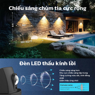 OOKAS LED đèn tường năng lượng mặt trời, đèn tường ngoài trời, Khu vườn trong sân trang trí
