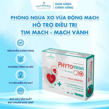 Viên uống Phytomega Co-Enzym Q10 hỗ trợ tim mạch giúp giảm cholesterol và xơ vữa động mạch (30 viên) - Nutramed