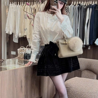 Áo Sơ Mi Thiết kế Cúc Ngọc Điệu ĐÀ Cổ Bèo Nữ Tính