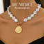Vòng cổ ngọc trai De Merci Accessories không đều, thiết kế sang trọng, phong cách cổ điển SET02