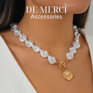 Vòng cổ ngọc trai De Merci Accessories không đều, thiết kế sang trọng, phong cách cổ điển SET02