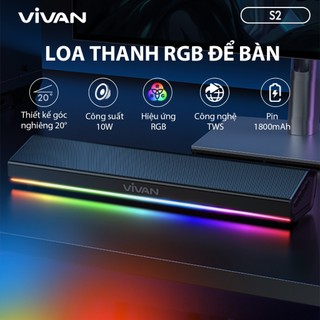 Loa Thanh Soundbar Bluetooth VIVAN S2  Công Suất 10W - Hỗ Trợ Kết Nối USB/ AUX/ Thẻ Nhớ