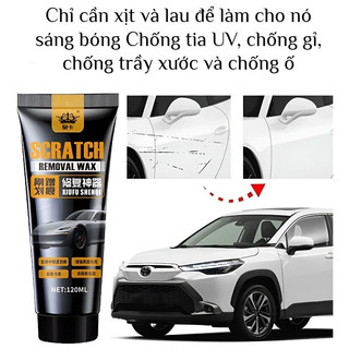 Sáp Xóa Vết Xước Sơn Xe 120ml, Kem Đánh Bóng Phục Hồi Sơn Ô Tô Xe Máy, Làm Mờ Trầy Nhẹ, Bóng Như Mới