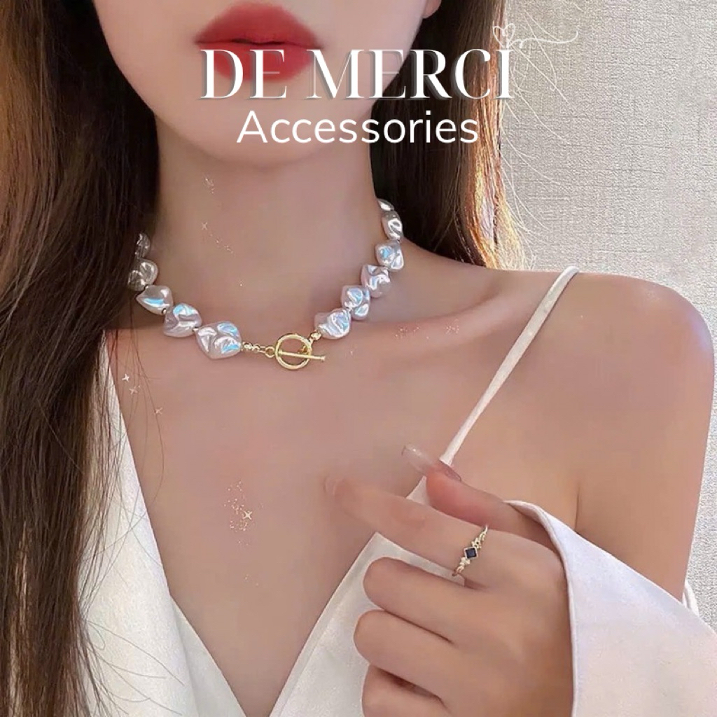 Vòng cổ ngọc trai De Merci Accessories không đều, thiết kế sang trọng, phong cách cổ điển DC058