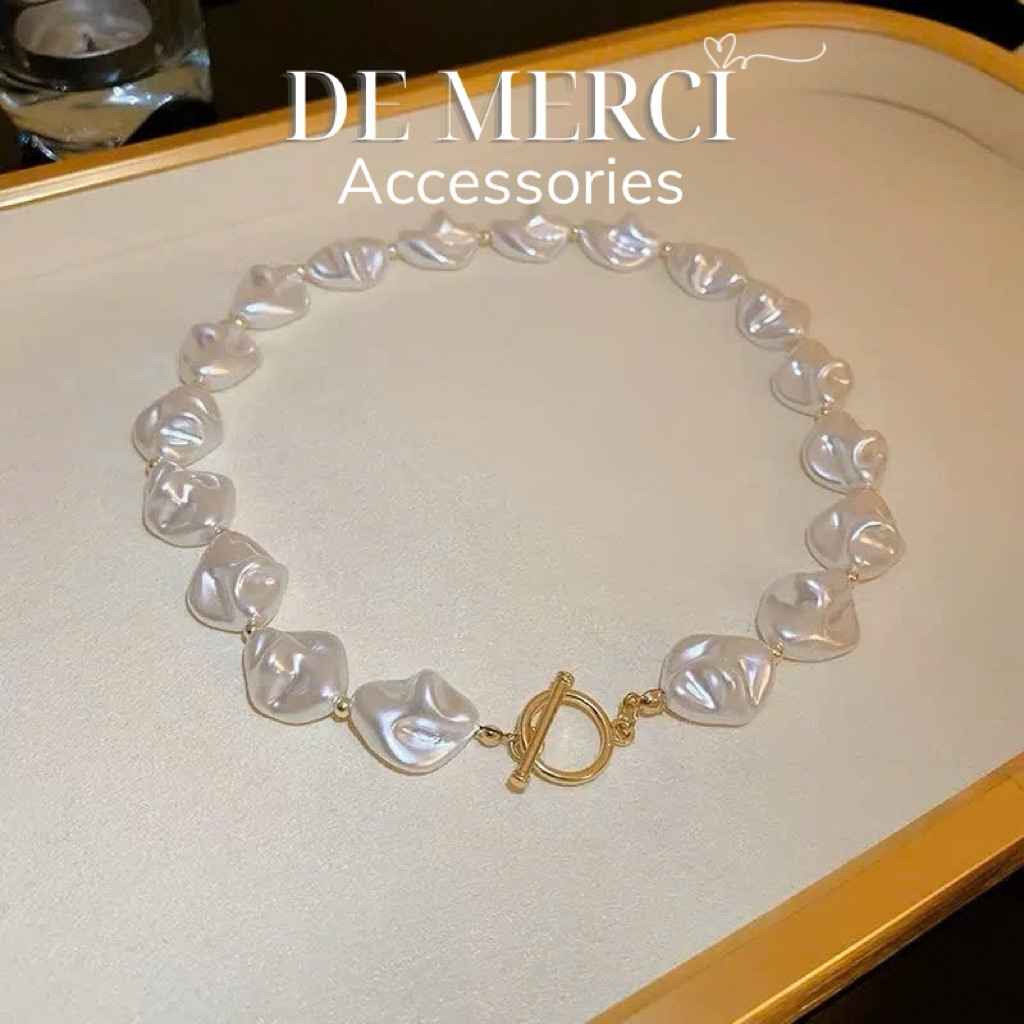 Vòng cổ ngọc trai De Merci Accessories không đều, thiết kế sang trọng, phong cách cổ điển DC058