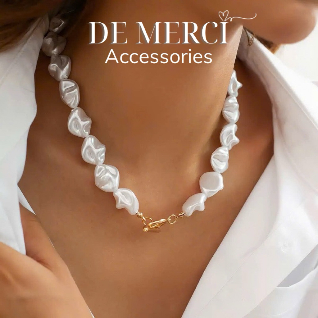 Vòng cổ ngọc trai De Merci Accessories không đều, thiết kế sang trọng, phong cách cổ điển DC058