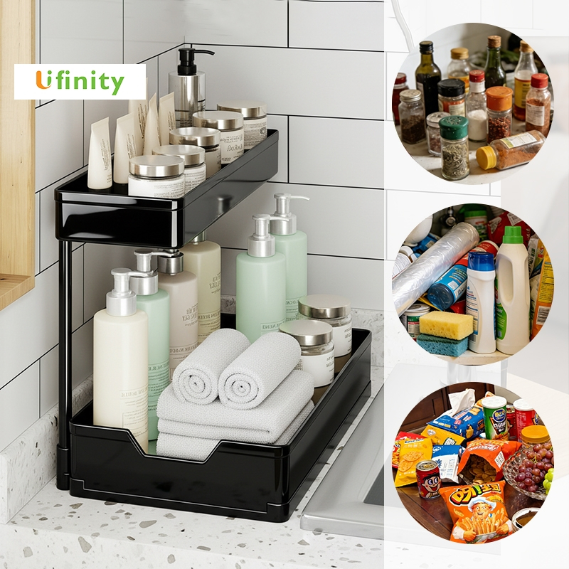 Lifinity Kệ Đa Năng 2 Tầng Có Thanh Trượt - Chất Liệu Chống Gỉ, Thiết Kế Chắc Chắn, Dễ Vệ Sinh