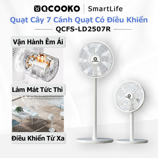 Quạt điện,Quạt Cây Đứng Xiaomi QCOOKER Quạt Điện 7 Cánh Có Điều Khiển Từ Xa Hoạt Động Êm Ái Bảo Hành 12 Tháng