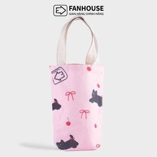 Túi đựng cốc giữ nhiệt Holic Fan House, túi vải Dù Canvas thời trang, chống thấm nước tuyệt đối