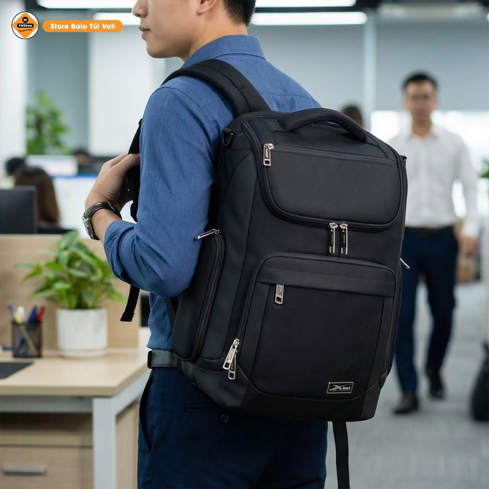 Balo laptop Xbags Prime X, Balo công sở màu đen 15.6 inch, nhiều ngăn tiện lợi, Đẳng cấp thời trang!