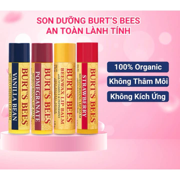 Son Dưỡng Môi Burt’s Bees Moisturizing Lip Balm dưỡng môi, son dưỡng không màu Burt Bee – Đủ Mùi