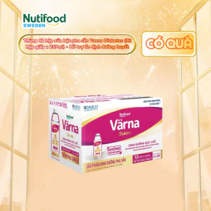 Thùng 12 hộp sữa bột pha sẵn Varna Diabetes (12 hộp giấy x 237ml) - Hỗ trợ ổn định đường huyết