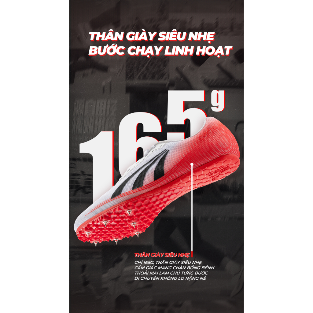 Giày đinh chạy bộ điền kinh nam nữ Do-win Thượng Đạo tập luyện và thi đấu cự ly ngắn, nhẹ ôm bứt tốc