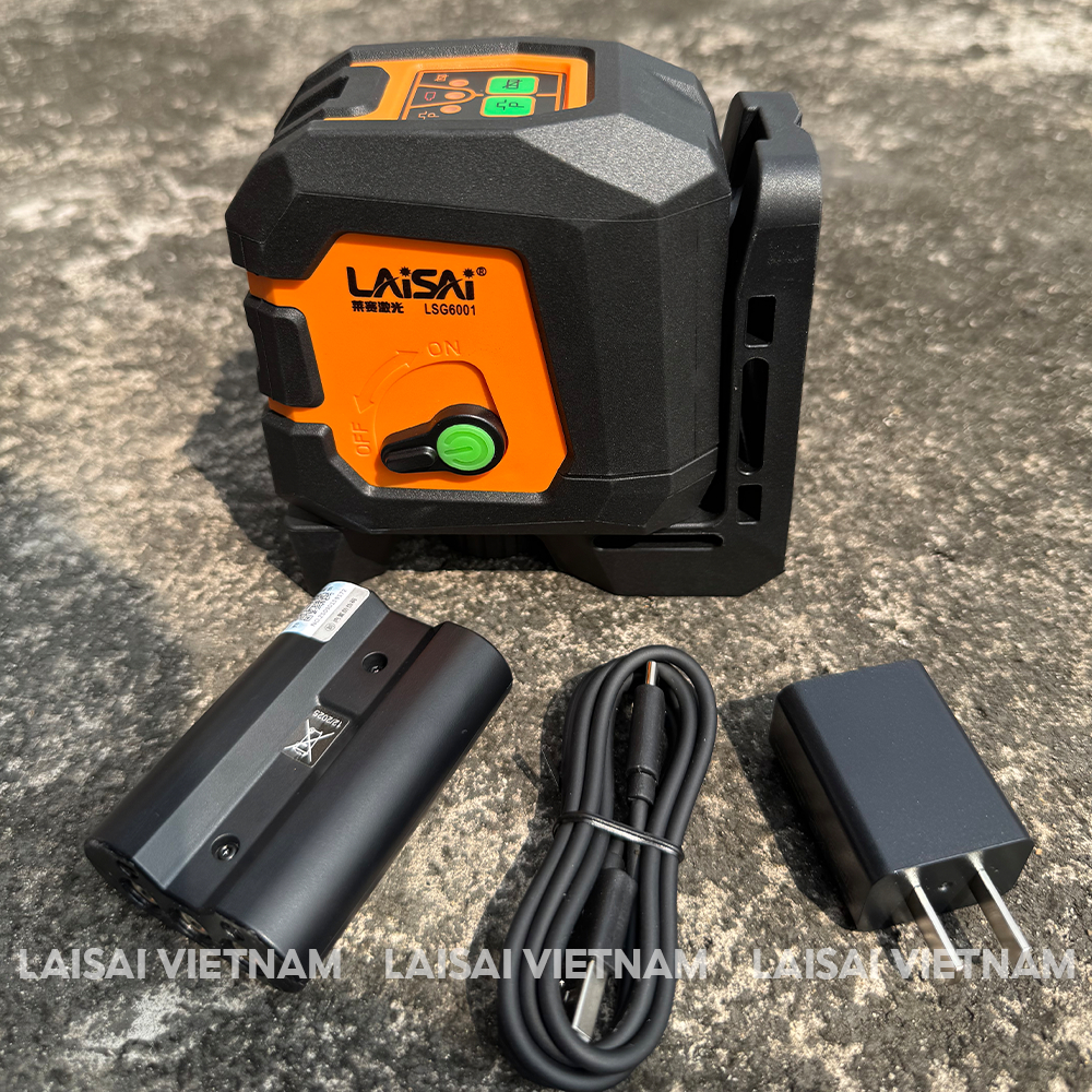 Máy Cân Bằng Laser LAISAI LSG6001 – Tia Xanh 2 Tia | Góc Quét 130°, sạc 2000mAh Bảo hành 12 tháng