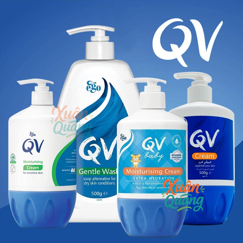 Kem dưỡng da cho bé Ego QV Baby Moisturising Cream 250g | Qv Cream With 10% Glycerin | QV Gentle Wash 500ml