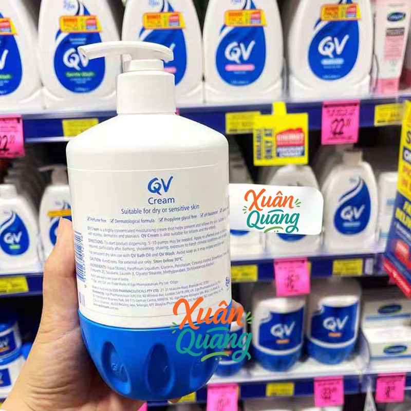 Kem dưỡng da cho bé Ego QV Baby Moisturising Cream 250g | Qv Cream With 10% Glycerin | QV Gentle Wash 500ml