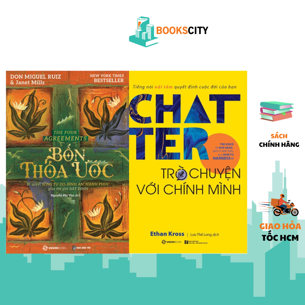 Sách - Chatter - Trò Chuyện Với Chính Mình + Bốn thỏa ước (lẻ tùy chọn)