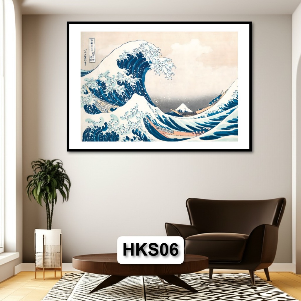 Tranh Danh Họa HOKUSAI Nghệ Thuật Cổ Điển Decor Treo Tường Trang Trí Phòng Khách, Quán Cafe, Không Gian Làm Việc