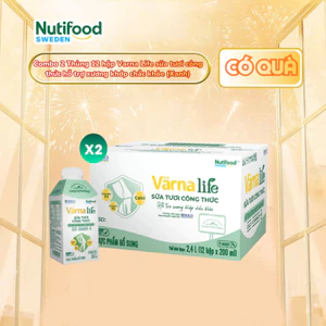 Combo 2 Thùng 12 hộp Varna Life sữa tươi công thức hỗ trợ xương khớp chắc khỏe - (24 hộp giấy x 200ml)