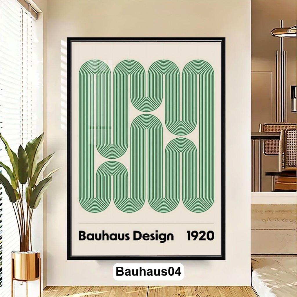 Tranh Bauhaus Hình Học Tối Giản Phong Cách Hiện Đại Tráng Gương Decor Treo Tường Trang Trí