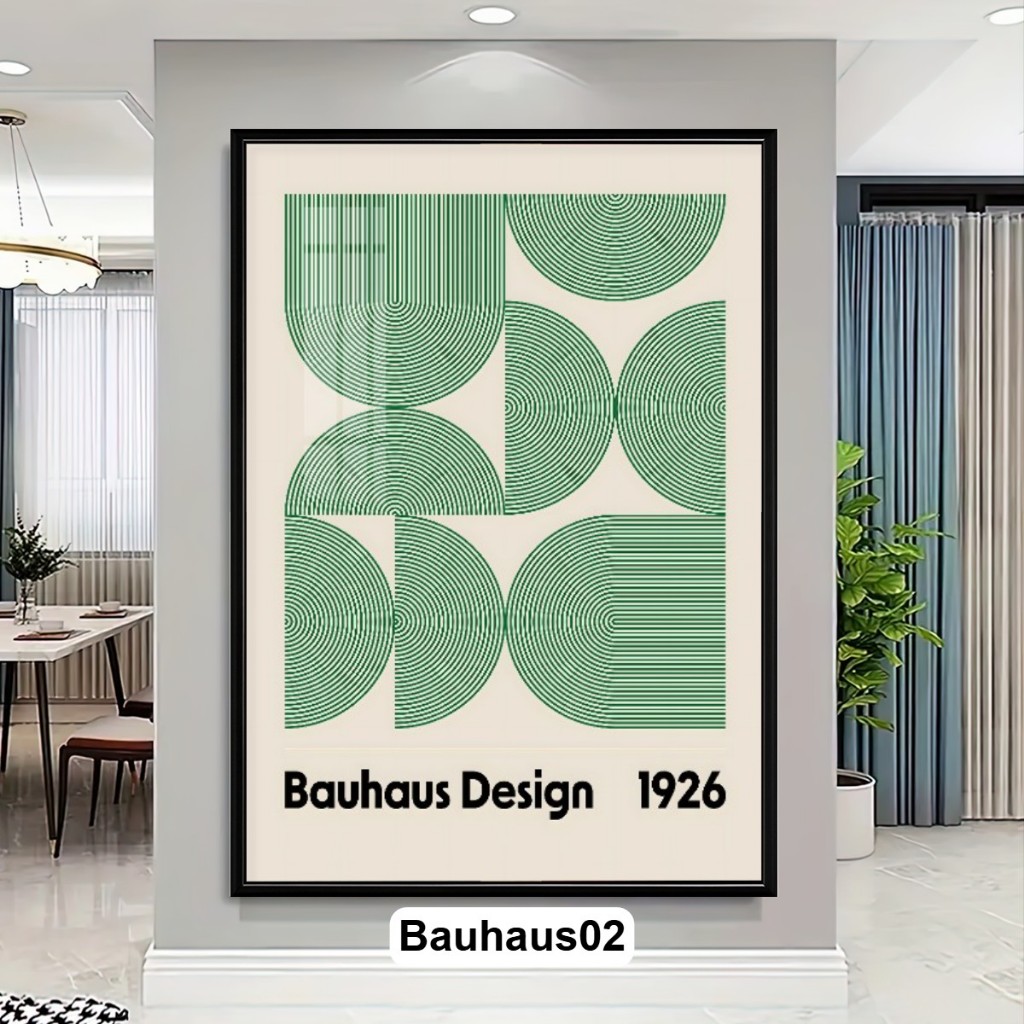 Tranh Bauhaus Hình Học Tối Giản Phong Cách Hiện Đại Tráng Gương Decor Treo Tường Trang Trí