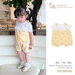 M&B (0-24M) Bộ bodysuit tay ngắn chất 100% cotton thoáng mát, hoạ tiết đáng yêu dành cho bé gái từ 2kg8 đến 13kg6