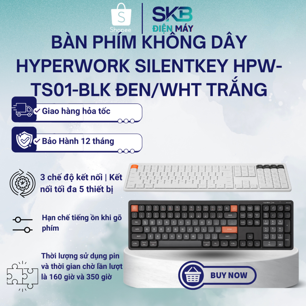 Bàn phím không dây HyperWork SilentKey HPW-TS01 Full Size - BH Chính ...