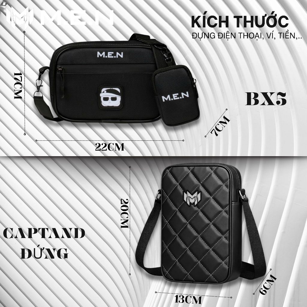 Túi đeo chéo sang trọng M.E.N BX5.Captand kiểu đứng nhỏ gọn tiện ích [RẺ TRONG THÁNG]