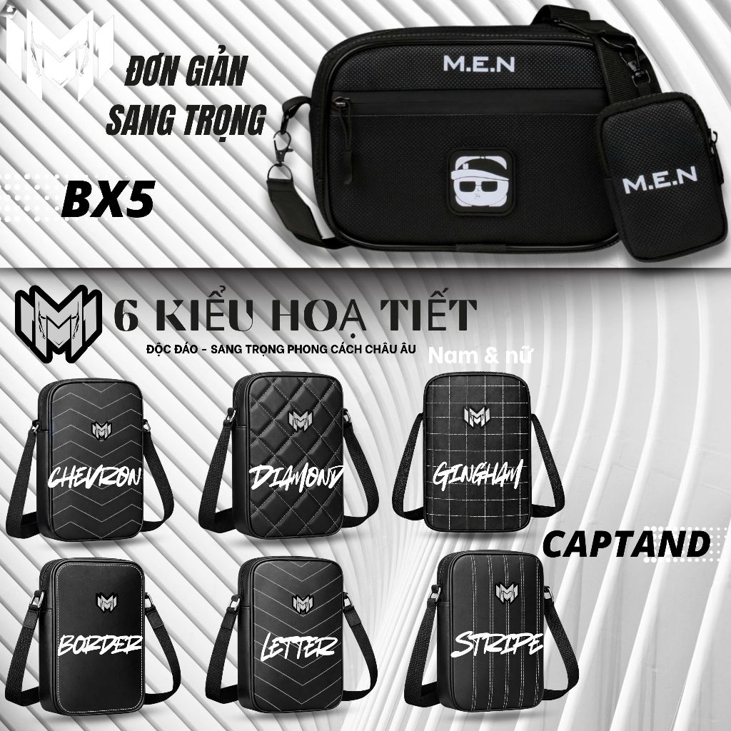 Túi đeo chéo sang trọng M.E.N BX5.Captand kiểu đứng nhỏ gọn tiện ích [RẺ TRONG THÁNG]